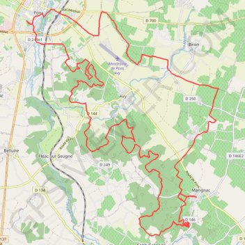 Itinéraire Pons 45 kms, distance, dénivelé, altitude, carte, profil, trace GPS