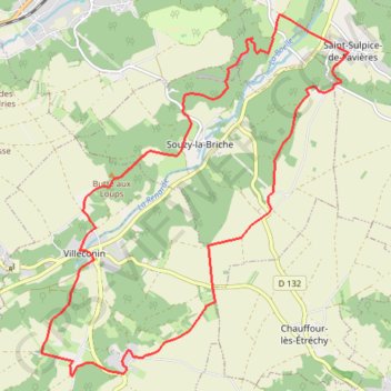Itinéraire Saint Sulpice boucle Villeconin, distance, dénivelé, altitude, carte, profil, trace GPS