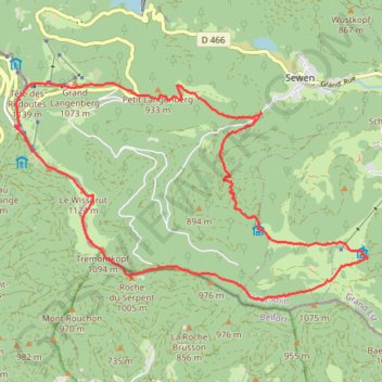 Itinéraire Petit tour de la vallée de la Doller, distance, dénivelé, altitude, carte, profil, trace GPS