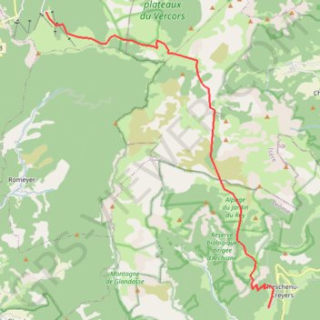 Itinéraire Traversée du sud vercors, distance, dénivelé, altitude, carte, profil, trace GPS
