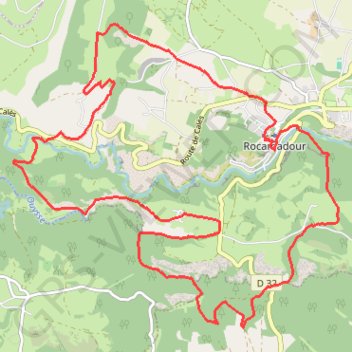 Itinéraire Rocamadour, distance, dénivelé, altitude, carte, profil, trace GPS