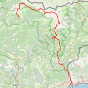 Itinéraire Saint-Dalmas - Menton Garavan, distance, dénivelé, altitude, carte, profil, trace GPS