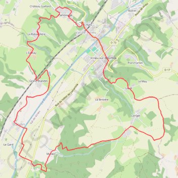 Itinéraire Virieu (38), distance, dénivelé, altitude, carte, profil, trace GPS