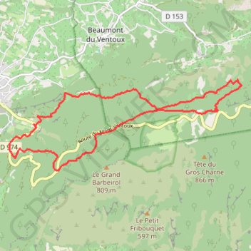 Itinéraire Le Groseau depuis Malaucène, distance, dénivelé, altitude, carte, profil, trace GPS