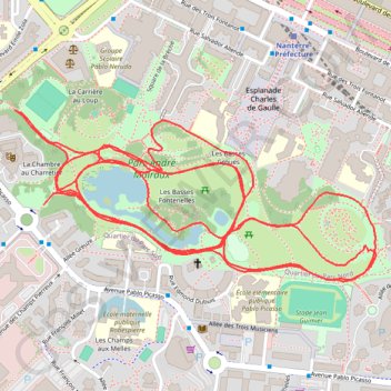 Itinéraire Parc André-Malraux, distance, dénivelé, altitude, carte, profil, trace GPS