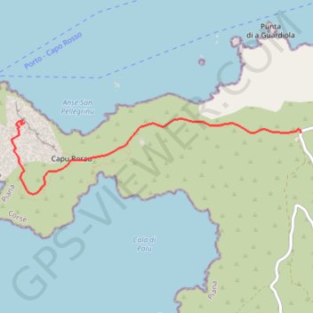 Itinéraire La tour de Capo Rosso, distance, dénivelé, altitude, carte, profil, trace GPS