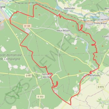 Itinéraire StMardPierrefondsStJean, distance, dénivelé, altitude, carte, profil, trace GPS