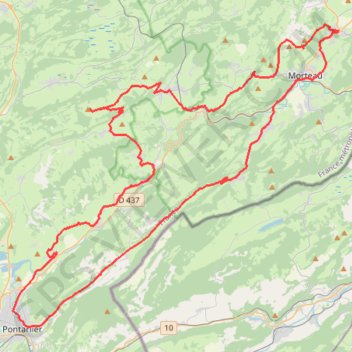 Itinéraire La République du Saugeais - Doubs, distance, dénivelé, altitude, carte, profil, trace GPS