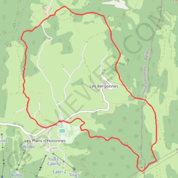 Itinéraire Les Plans d'Hotonnes, distance, dénivelé, altitude, carte, profil, trace GPS