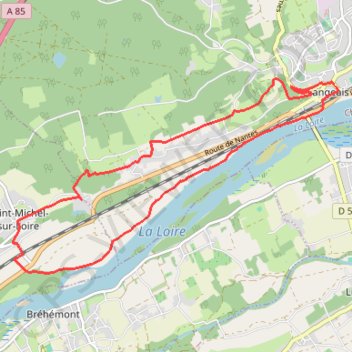 Itinéraire Boucle Loire, distance, dénivelé, altitude, carte, profil, trace GPS