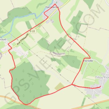 Itinéraire La Vimeuse - Tilloy-Floriville, distance, dénivelé, altitude, carte, profil, trace GPS