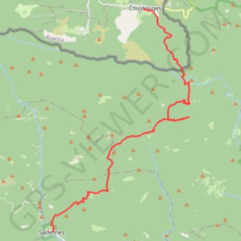Itinéraire Costuge - Sadernas, distance, dénivelé, altitude, carte, profil, trace GPS