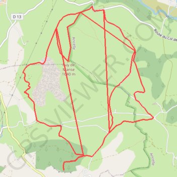 Itinéraire Tour du Puy de Manse, distance, dénivelé, altitude, carte, profil, trace GPS