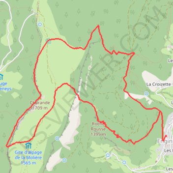 Itinéraire Charande par le Pas de la Lose depuis Engins, distance, dénivelé, altitude, carte, profil, trace GPS
