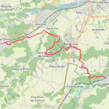 Itinéraire De Lardy à Saint Cheron, distance, dénivelé, altitude, carte, profil, trace GPS