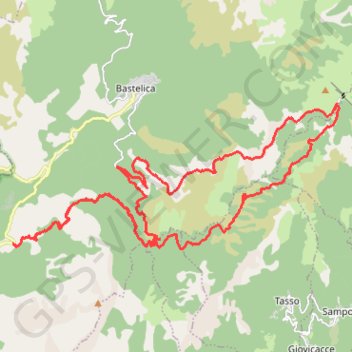 Itinéraire Pistes de Zipitoli - Bastelica, distance, dénivelé, altitude, carte, profil, trace GPS