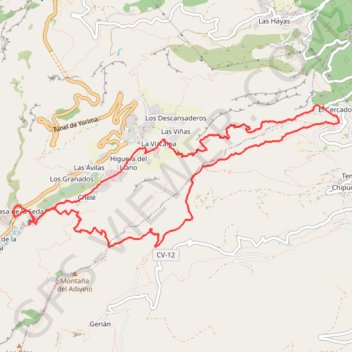 Itinéraire Valle Gran Rey - el Cercado - Valle Gan Rey, distance, dénivelé, altitude, carte, profil, trace GPS