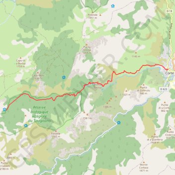 Itinéraire Mare a Mare Nord - De Corte à A Sega, distance, dénivelé, altitude, carte, profil, trace GPS