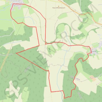 Itinéraire LES QUATRE VENTS, distance, dénivelé, altitude, carte, profil, trace GPS