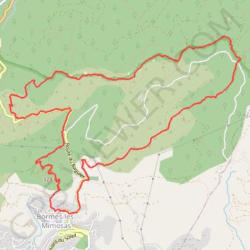 Itinéraire Bormes - Cols - Landon - Caguo-Ven - Notre-Dame de Constance, distance, dénivelé, altitude, carte, profil, trace GPS