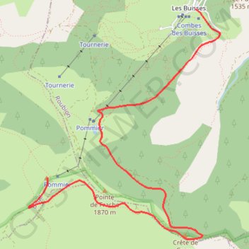 Itinéraire La Tête du Pommier, distance, dénivelé, altitude, carte, profil, trace GPS