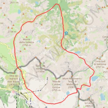 Itinéraire Malinvern, le grand tour, distance, dénivelé, altitude, carte, profil, trace GPS