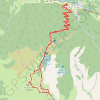 Itinéraire Signal et pic du Gourzy depuis les Eaux Bonnes, distance, dénivelé, altitude, carte, profil, trace GPS