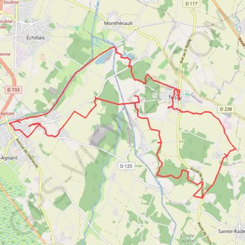 Itinéraire Trizay 27 kms, distance, dénivelé, altitude, carte, profil, trace GPS