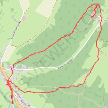 Itinéraire Colline et ruines du château de Vaulgrenant, distance, dénivelé, altitude, carte, profil, trace GPS