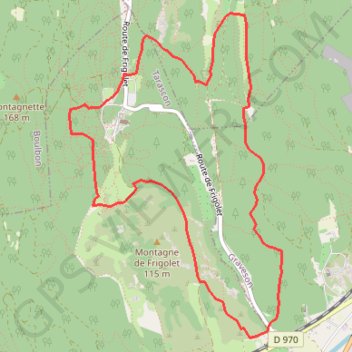 Itinéraire Frigolet-Pie de Biou, distance, dénivelé, altitude, carte, profil, trace GPS