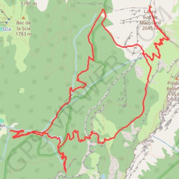 Itinéraire Chatreuse-Lance Sud de Malissard en boucle, distance, dénivelé, altitude, carte, profil, trace GPS