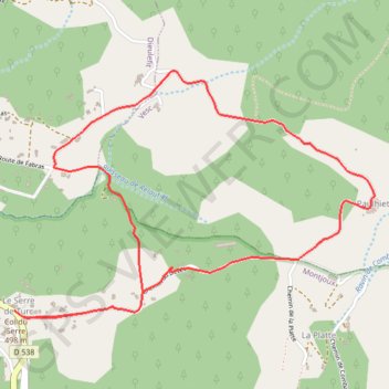 Itinéraire Le Devès - Montjoux, distance, dénivelé, altitude, carte, profil, trace GPS