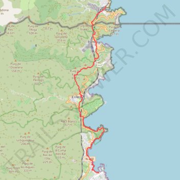 Itinéraire 3.1 Cerbère-Llança Littoral, distance, dénivelé, altitude, carte, profil, trace GPS