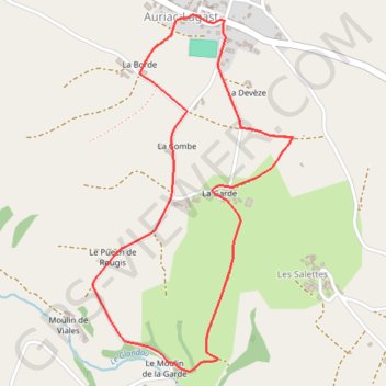 Itinéraire Plateau du Lagast - Auriac Lagast, distance, dénivelé, altitude, carte, profil, trace GPS