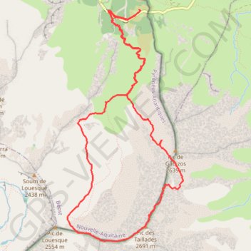 Itinéraire 752 Grand Gabizos Crete des Taillades, distance, dénivelé, altitude, carte, profil, trace GPS