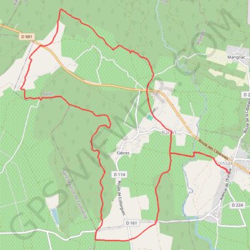 Itinéraire L'Arque de Baron - Foissac, distance, dénivelé, altitude, carte, profil, trace GPS