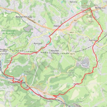 Itinéraire Chaudfontaine, distance, dénivelé, altitude, carte, profil, trace GPS