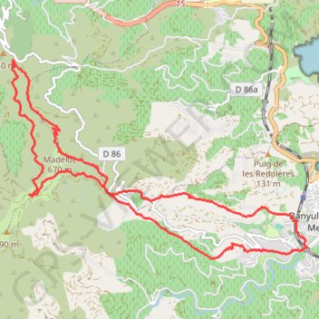 Itinéraire Sur les hauteurs de la Côte Vermeille depuis Banyuls-sur-mer, distance, dénivelé, altitude, carte, profil, trace GPS