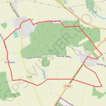 Itinéraire La butte de Lumigny - Lumigny, distance, dénivelé, altitude, carte, profil, trace GPS