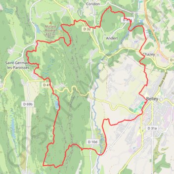 Itinéraire Trail du Bugey, distance, dénivelé, altitude, carte, profil, trace GPS