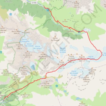 Itinéraire Col de la Grande Casse, distance, dénivelé, altitude, carte, profil, trace GPS