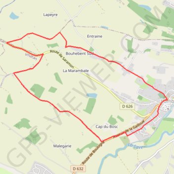 Itinéraire Sur les traces du dragon - Lombez, distance, dénivelé, altitude, carte, profil, trace GPS