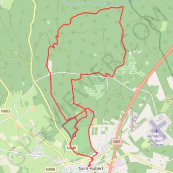Itinéraire Saint Hubert - Forêt du roi Albert, distance, dénivelé, altitude, carte, profil, trace GPS