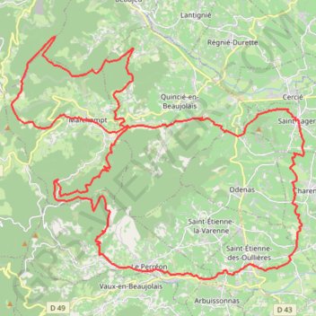 Itinéraire La Transbeaujolaise - Le Perréon, distance, dénivelé, altitude, carte, profil, trace GPS