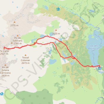 Itinéraire Du Lac des Bouillouses au Puig Carlit, distance, dénivelé, altitude, carte, profil, trace GPS