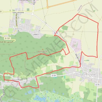 Itinéraire Marche à Labruyere, distance, dénivelé, altitude, carte, profil, trace GPS
