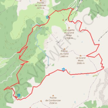 Itinéraire Tour du Grand Mont (Beaufortain) par les Lacs, distance, dénivelé, altitude, carte, profil, trace GPS