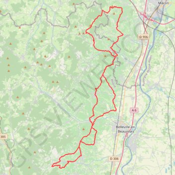 Itinéraire Les Crûs du Beaujolais, distance, dénivelé, altitude, carte, profil, trace GPS