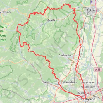Itinéraire Rue Schwilgue à Rue de Thann, distance, dénivelé, altitude, carte, profil, trace GPS