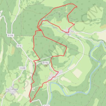 Itinéraire Les Belvédères du Lison - Doubs, distance, dénivelé, altitude, carte, profil, trace GPS